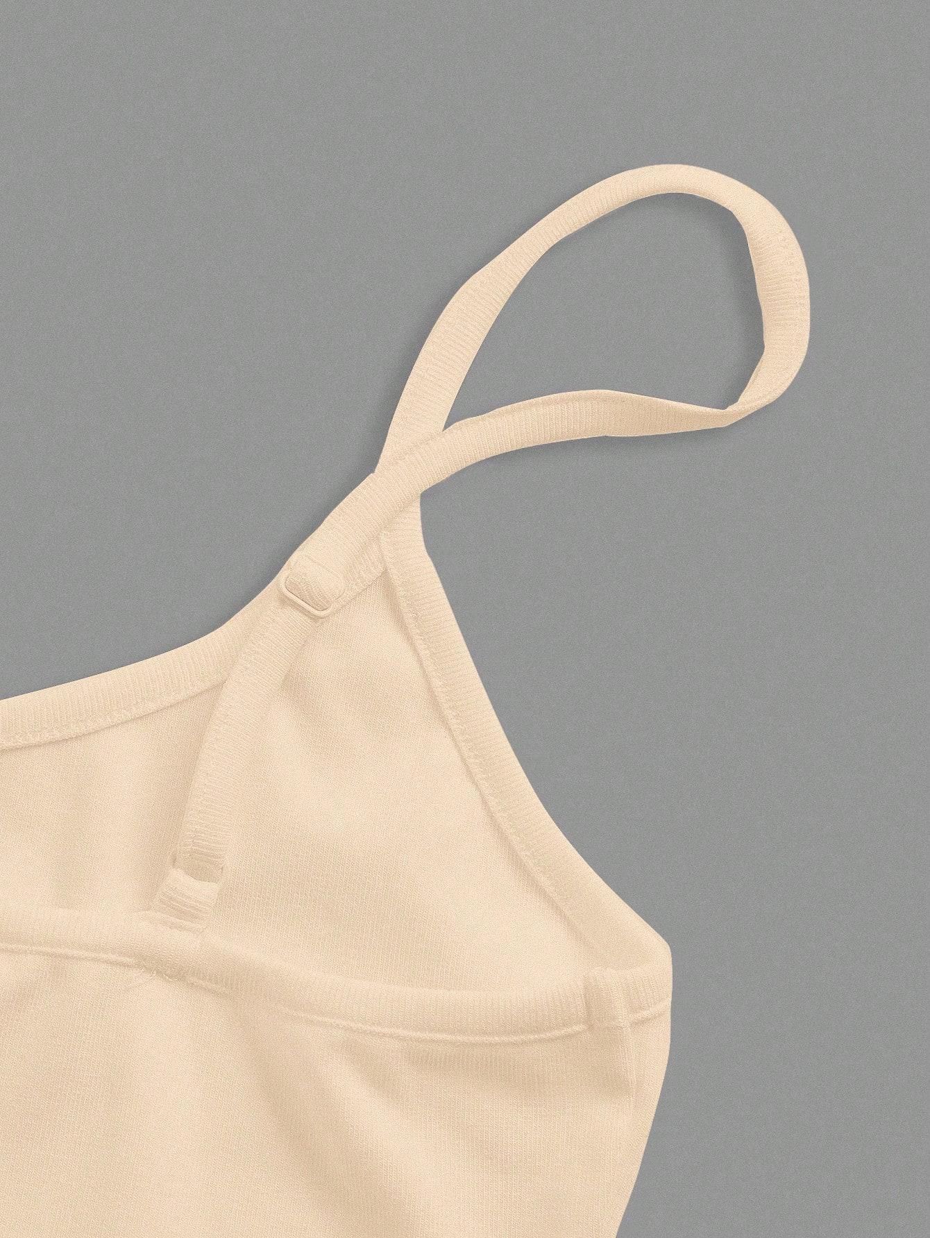 SHEIN BEŻOWY TOP NA RAMIĄCZKACH S06__M