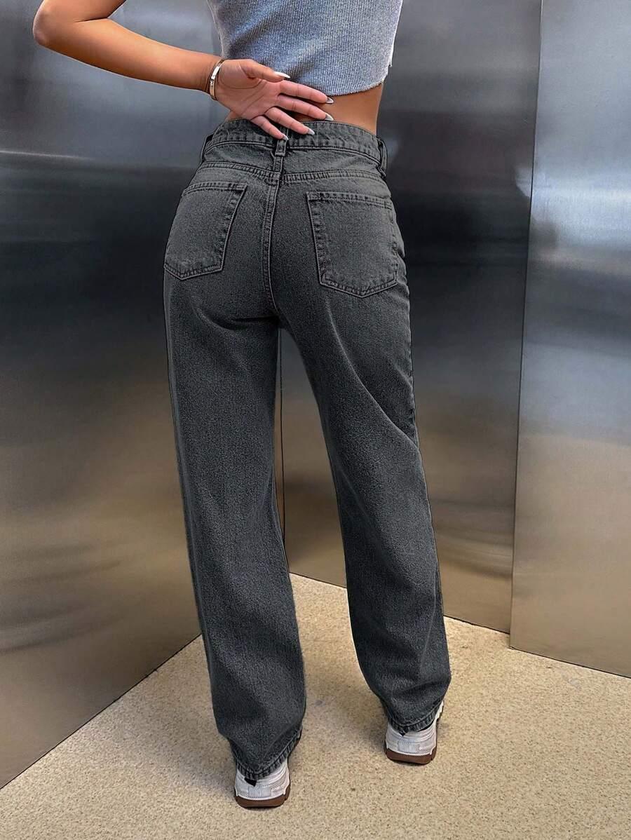 EURMUSE CZARNE SPODNIE JEANS S06__L