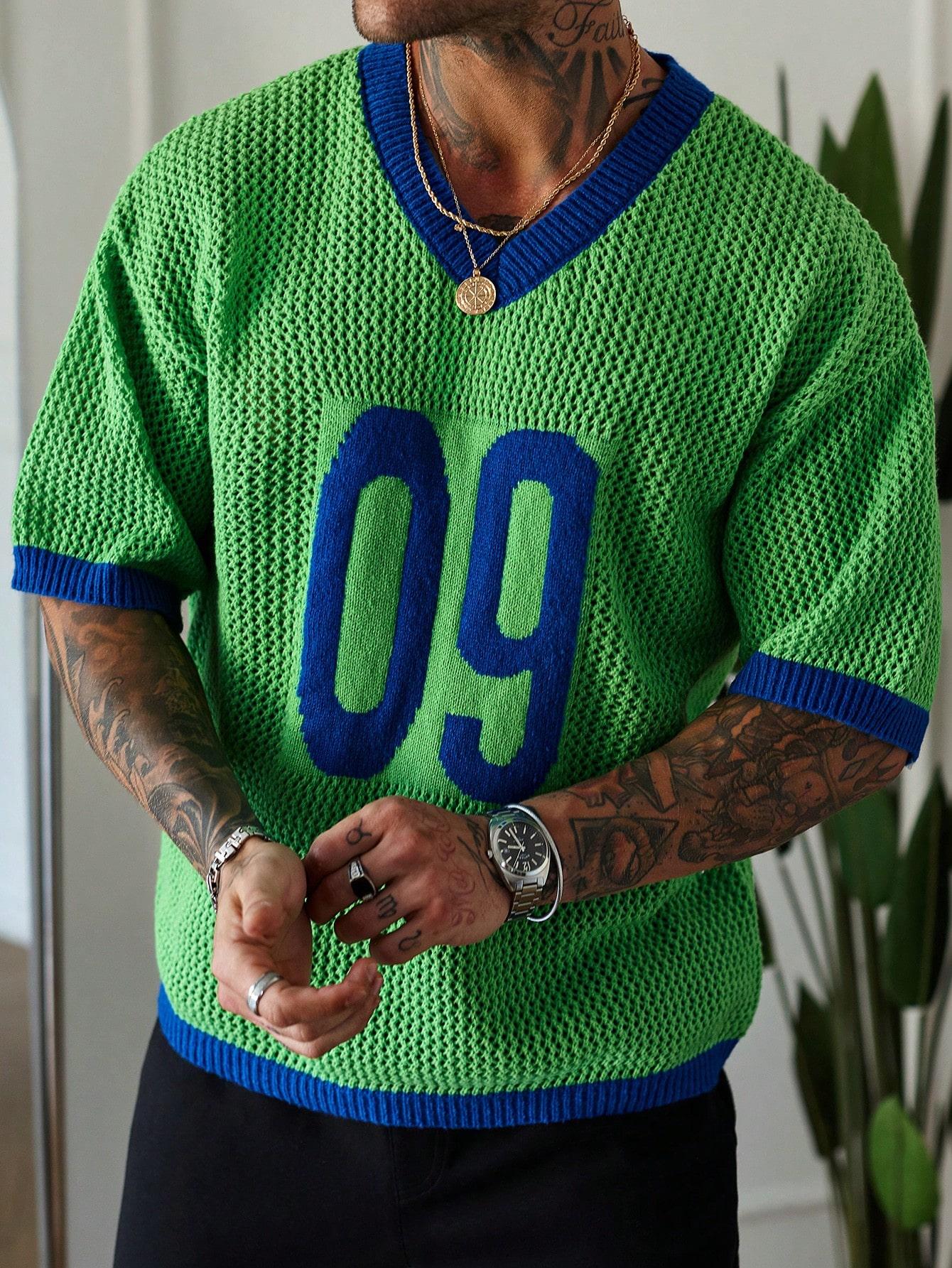 SHEIN ZIELONA DZIANINOWA KOSZULKA S06__L