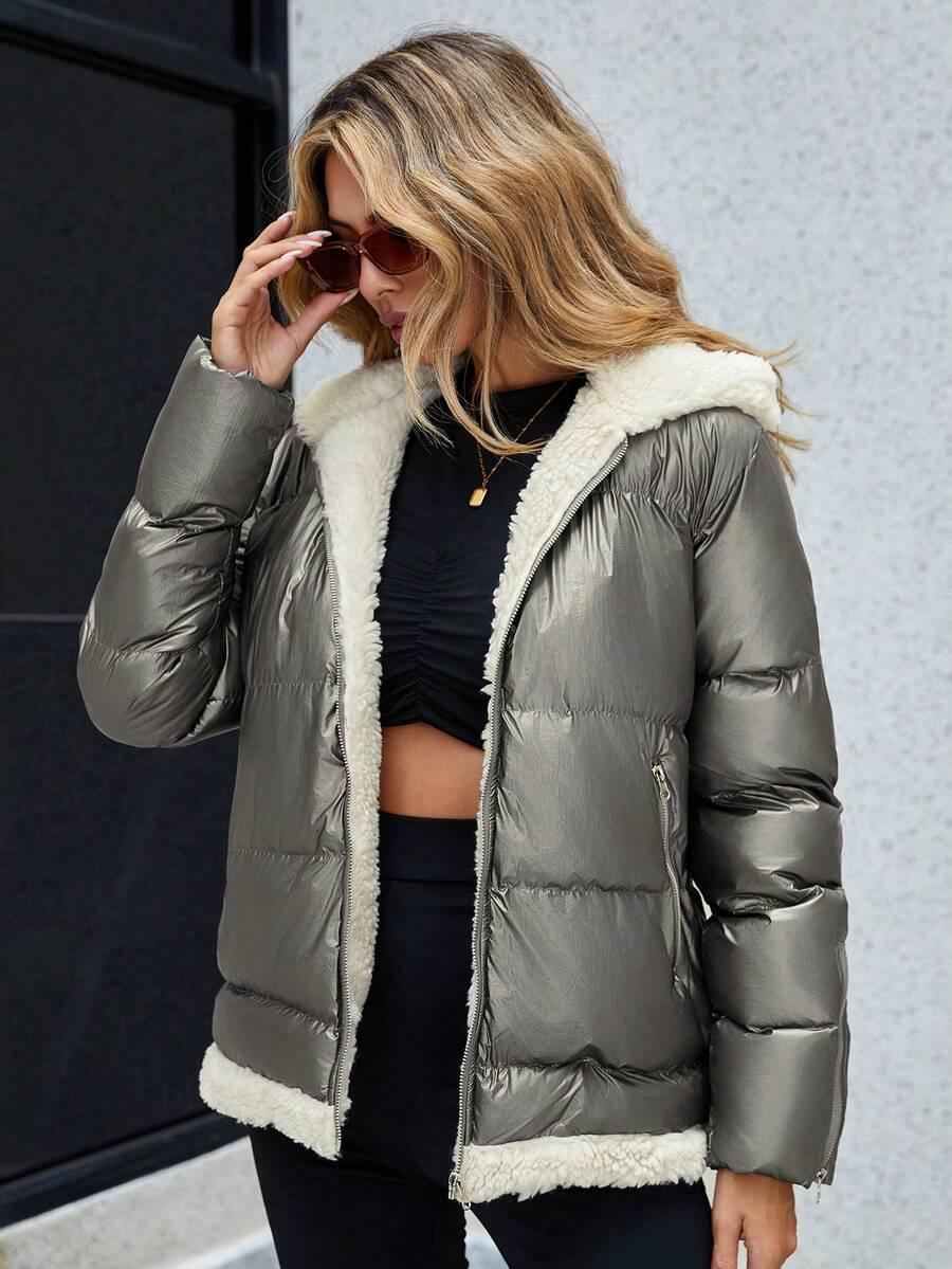 SHEIN SZARA KURTKA KAPTUR W01__M