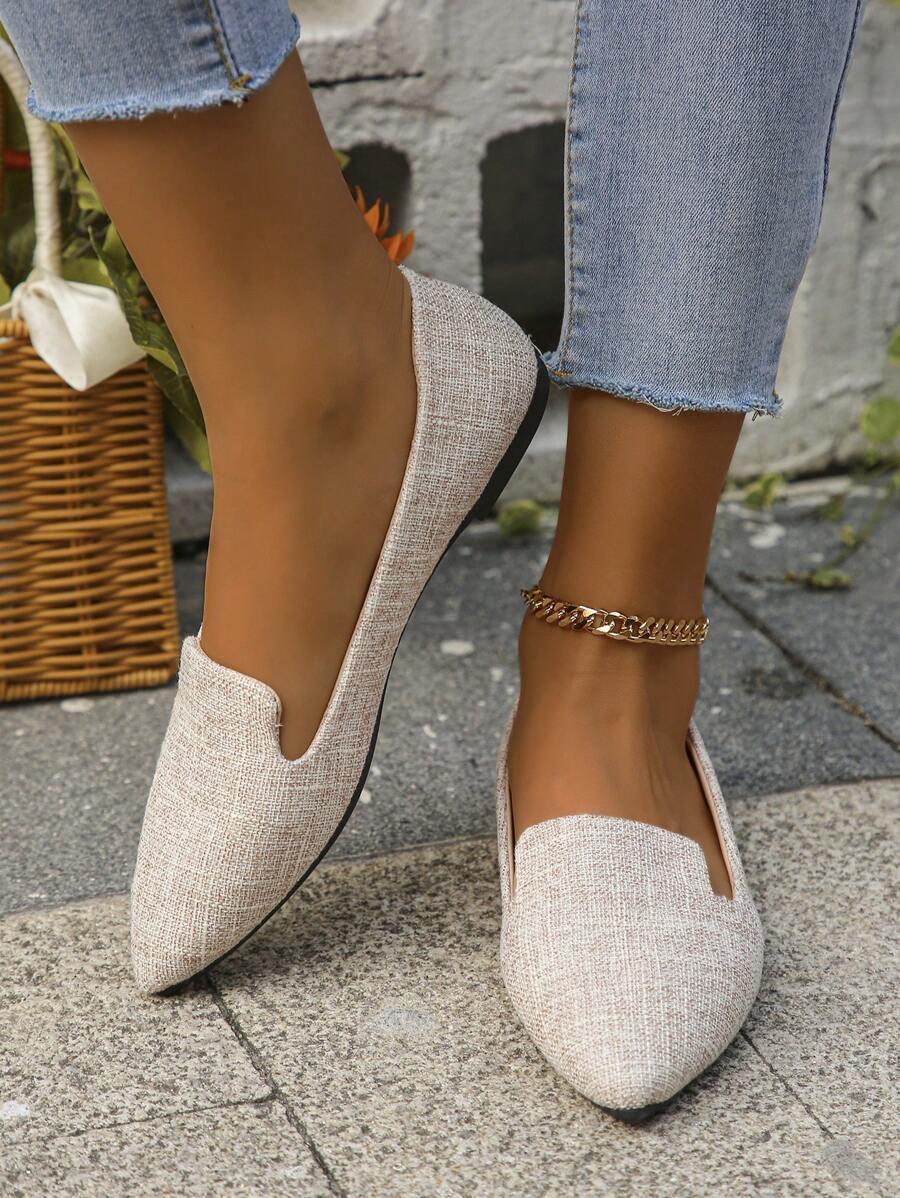 SHEIN BEŻOWE MOKASYNY SZPIC S06__42