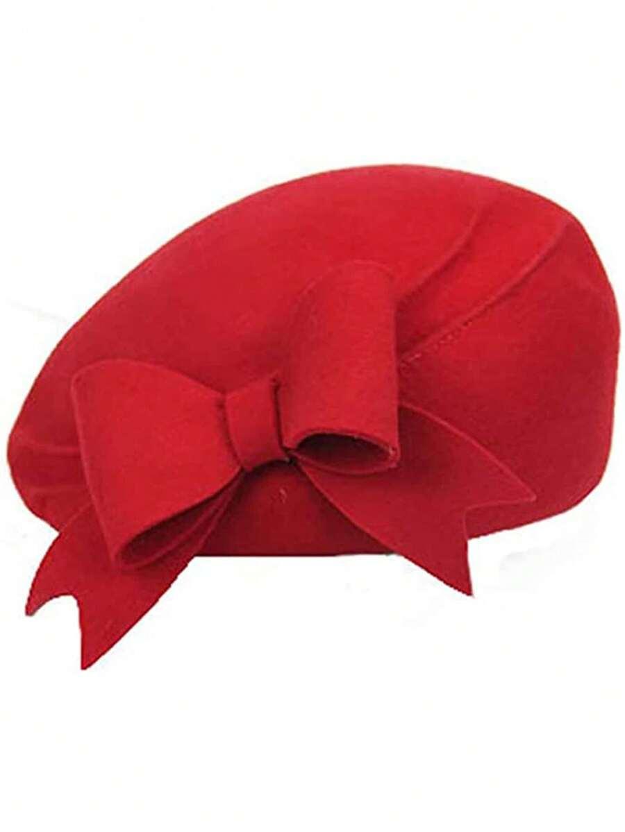 SHEIN CZERWONY BERET KOKARDA S07__M