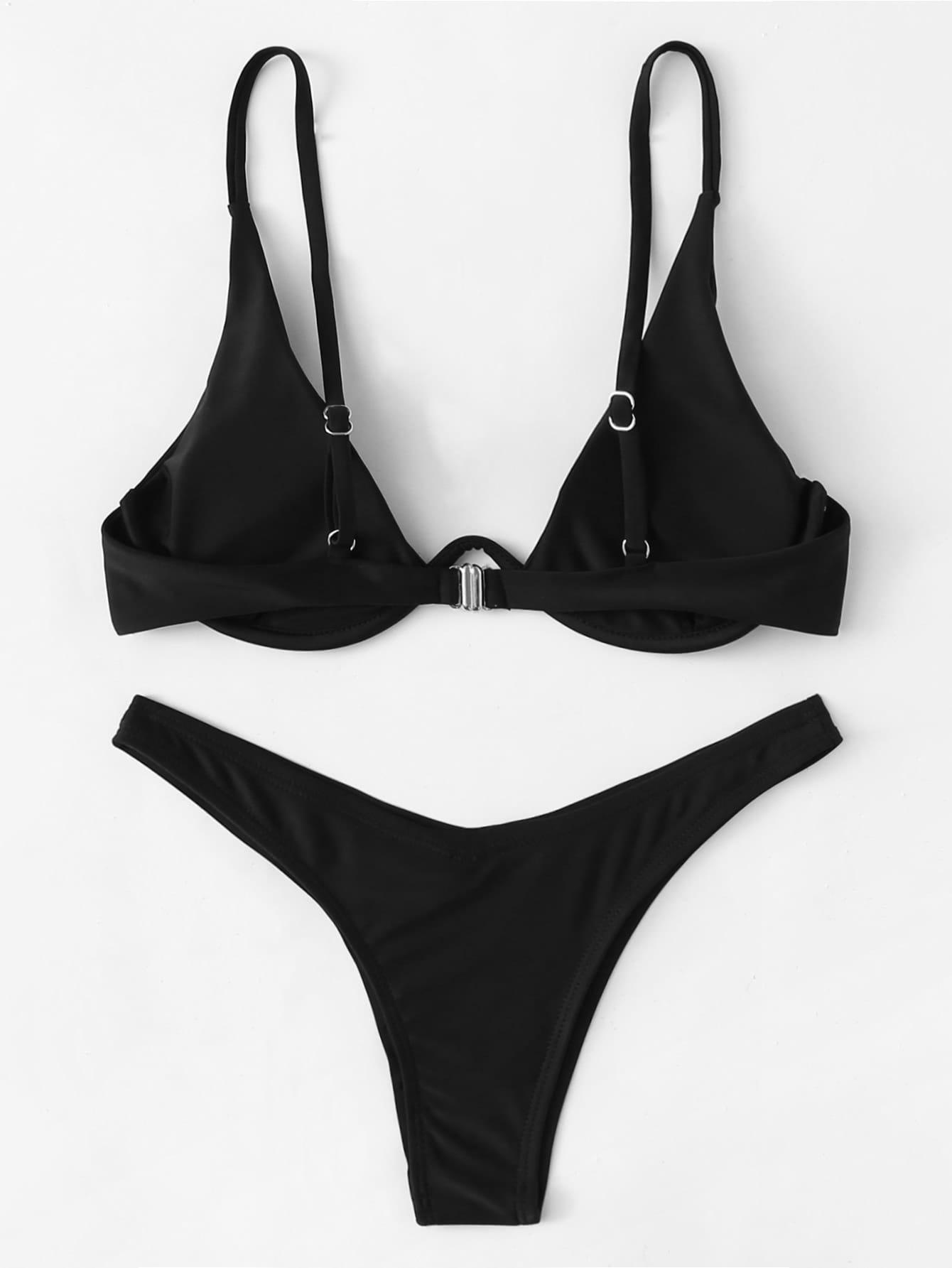 SHEIN CZARNY KOMPLET BIKINI S09__XS