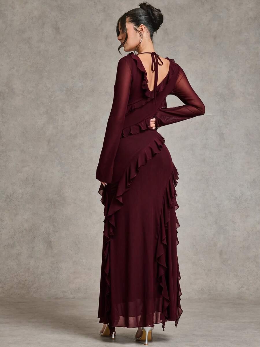 SHEIN BORDOWA MAXI SUKIENKA S06__XS