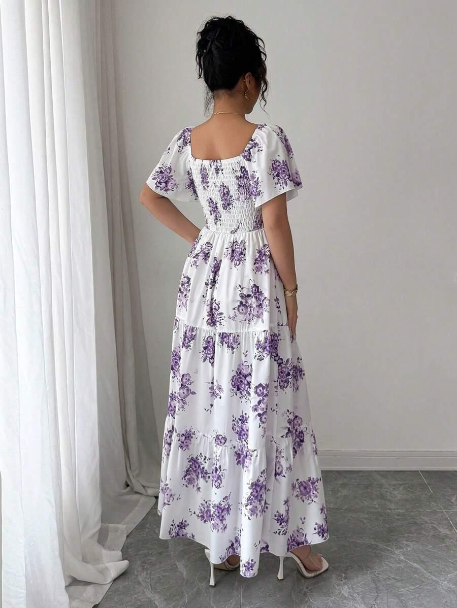 SHEIN BIAŁA MAXI SUKIENKA PRINT S06__S