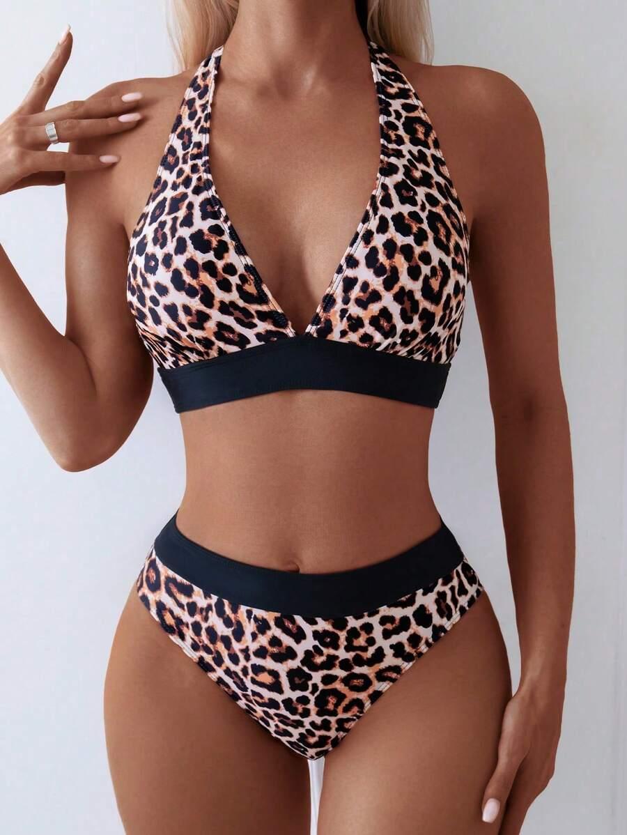 SHEIN DWUCZĘŚCIOWY STRÓJ KĄPIELOWY ANIMAL PRINT S09__XL