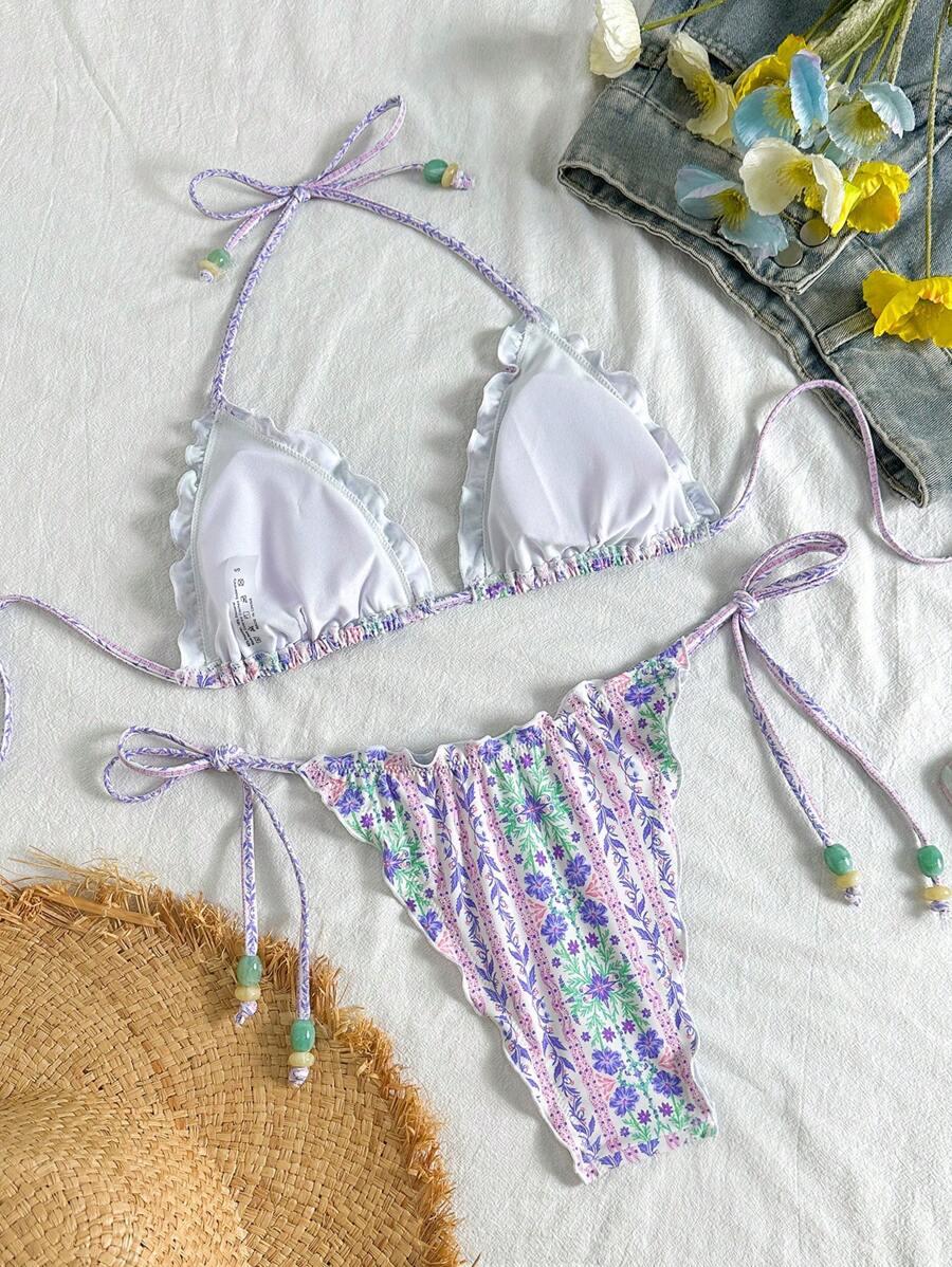 SHEIN DÓŁ OD BIKINI WIĄZANIE WZÓR PK01__XXL