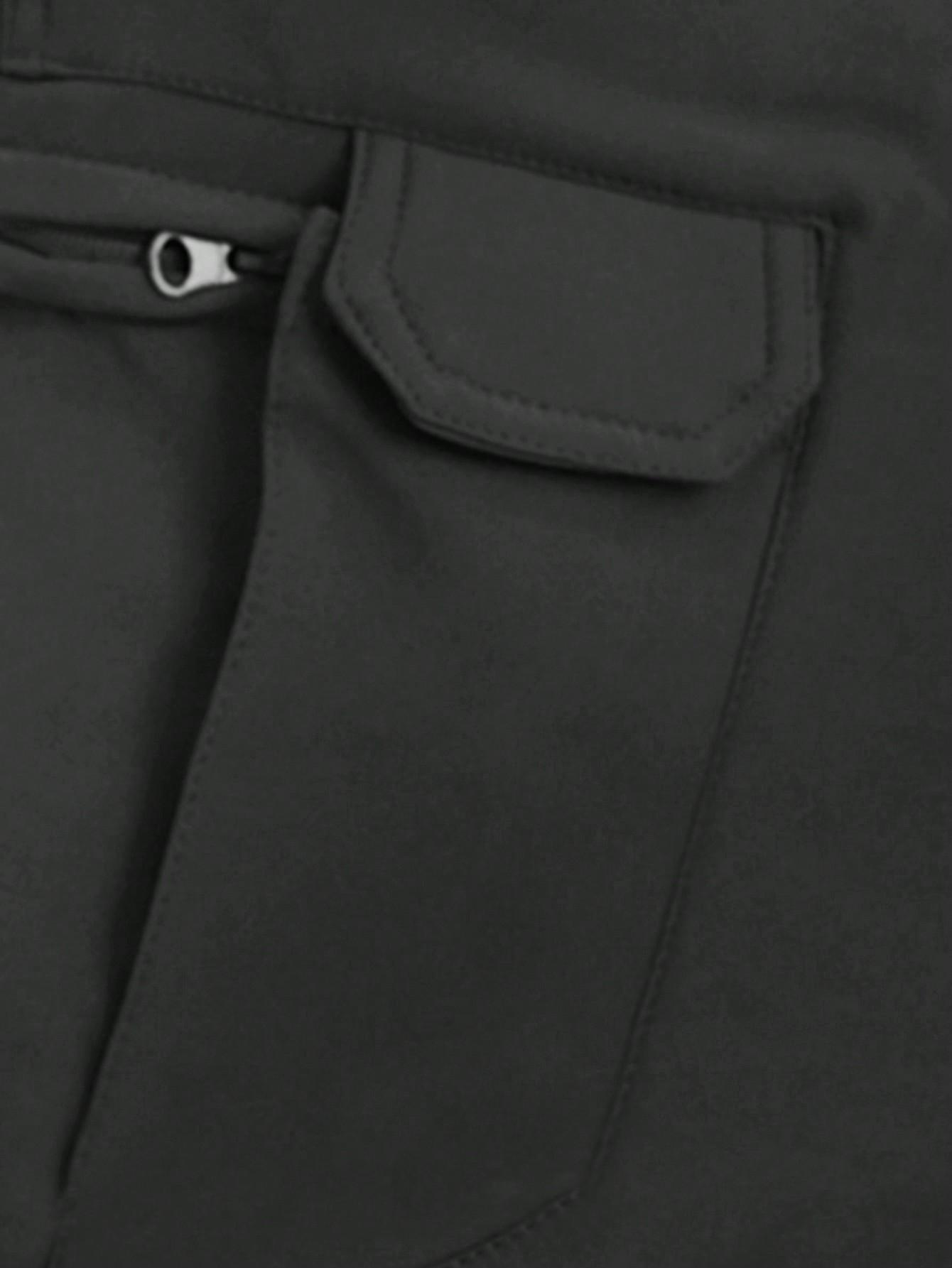 SHEIN CZARNE SPODNIE OCIEPLANE CARGO S06__L
