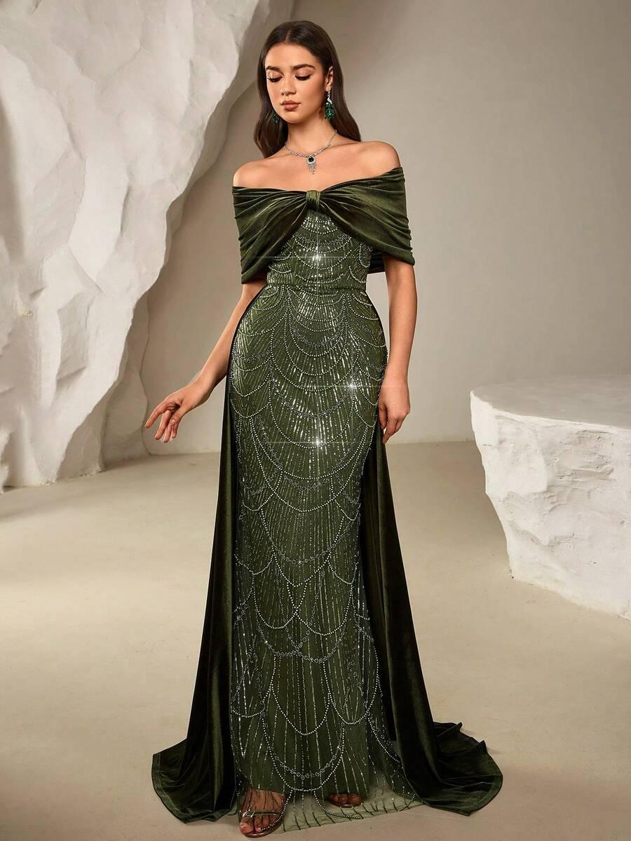 SHEIN ZIELONA MAXI SUKIENKA S06__M