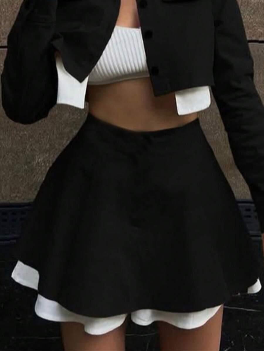 SHEIN CZARNE KRÓTKIE SPODENKI S06__XS