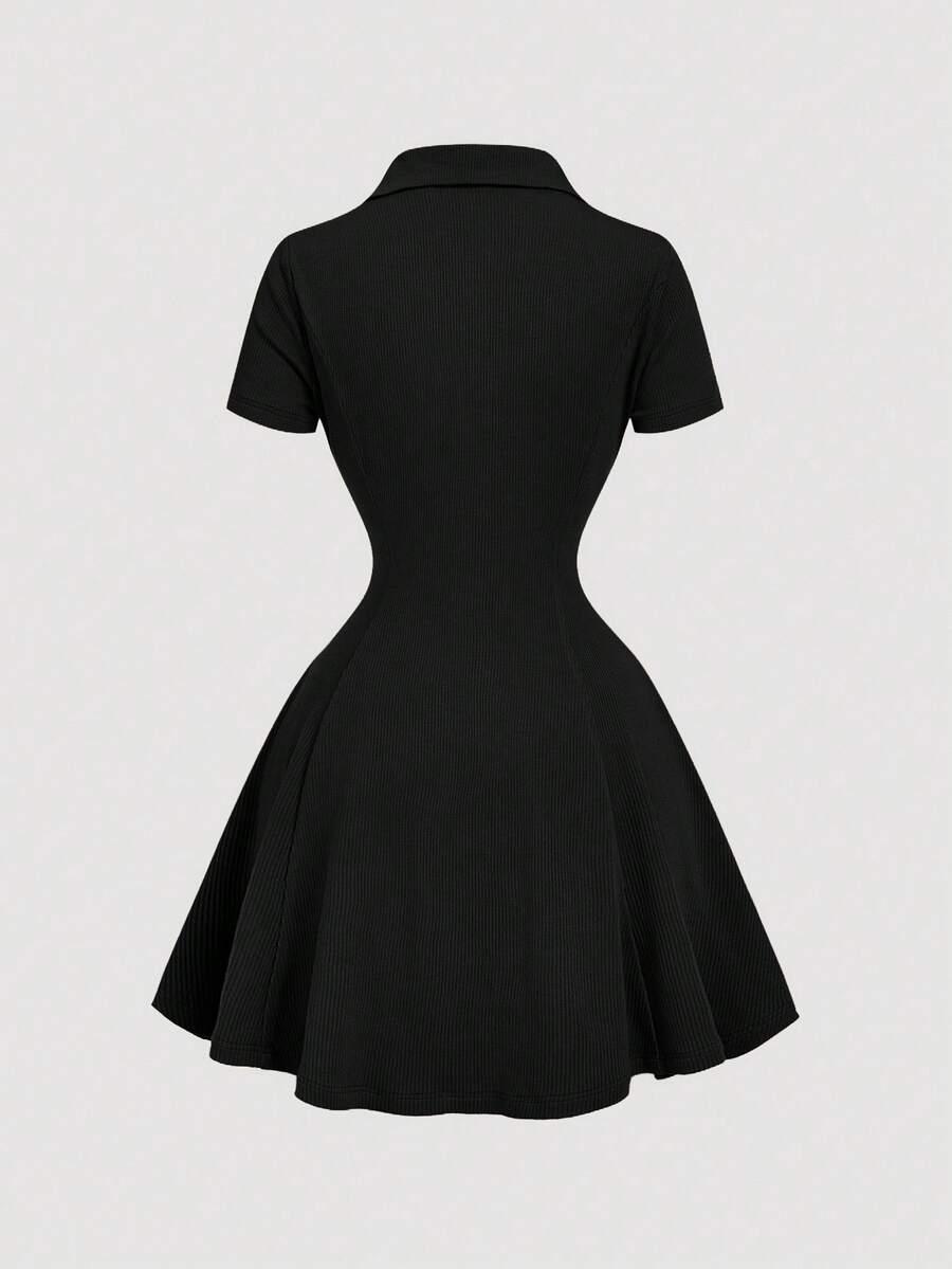 SHEIN CZARNA MINI SUKIENKA S06__XS