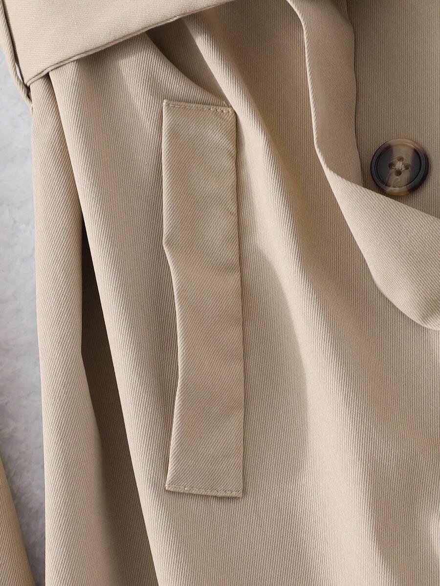 SHEIN BEŻOWY PŁASZCZ PASEK W01__166-179