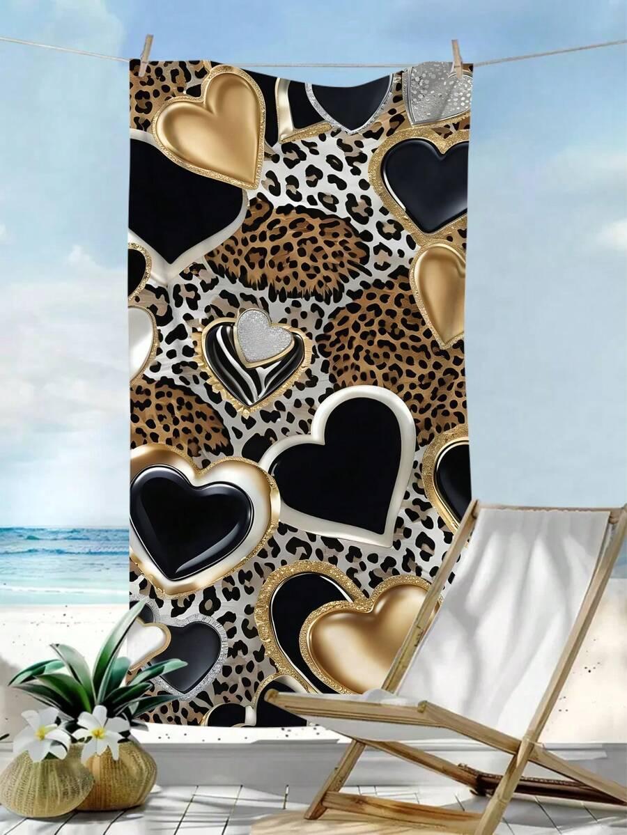 SHEIN RĘCZNIK PLAŻOWY WZÓR SERCE S07__90X180