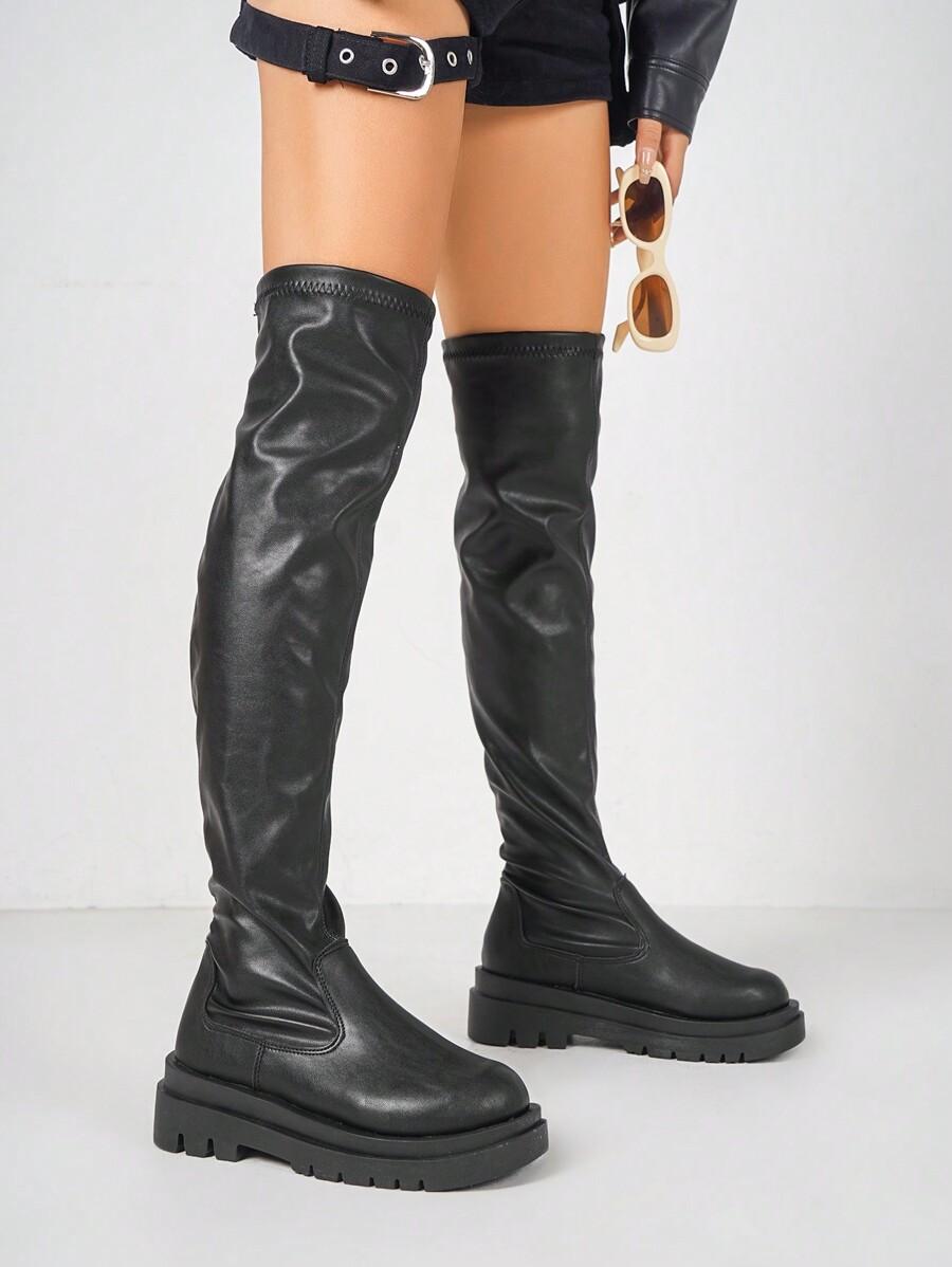 SHEIN CZARNE KOZAKI IMITACJA SKÓRY W01__40,5