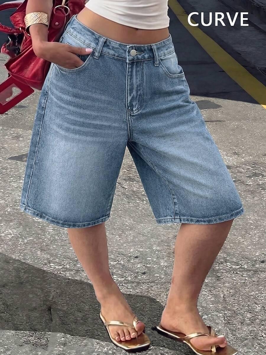 SHEIN KRÓTKIE SPODENKI JEANS PK01__L