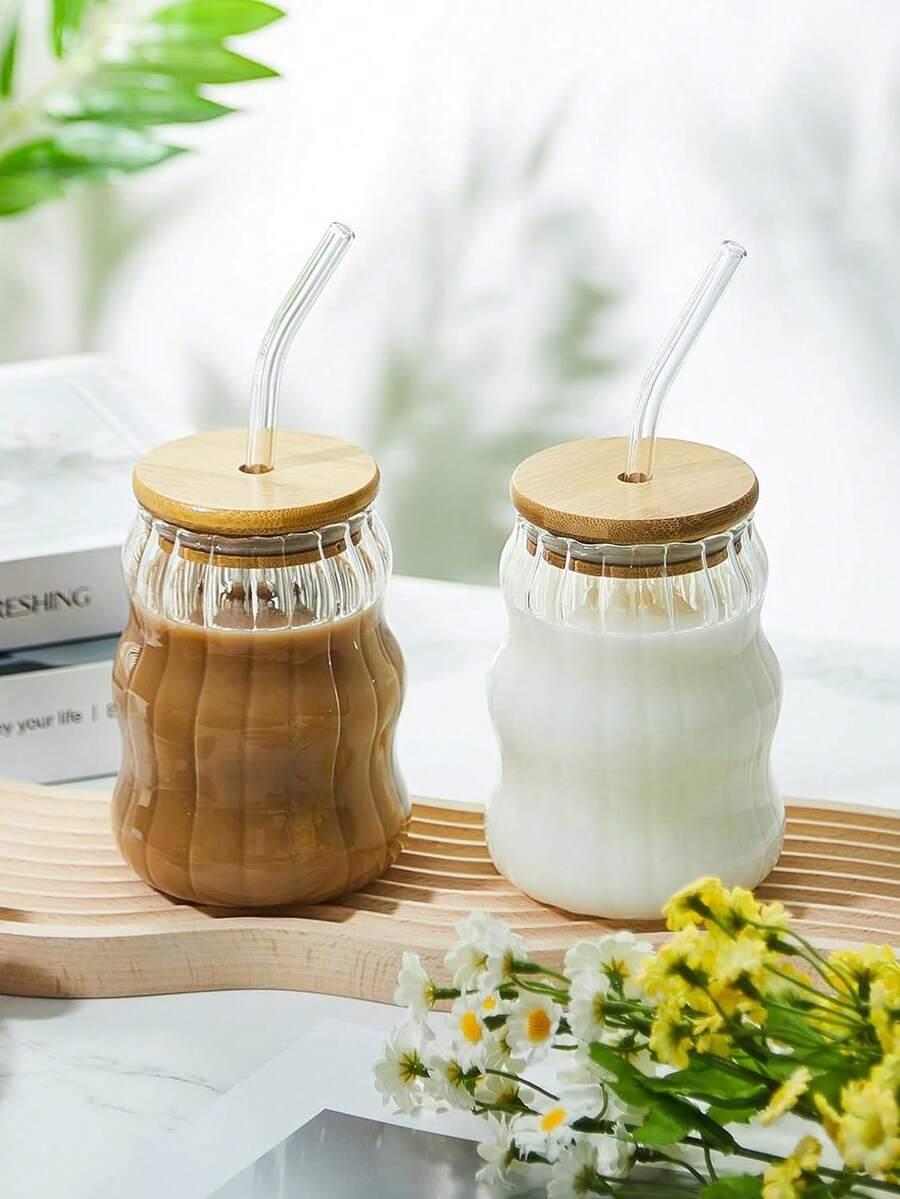 SHEIN SZKLANKA Z POKRYWKĄ I SŁOMKĄ S07__13X9