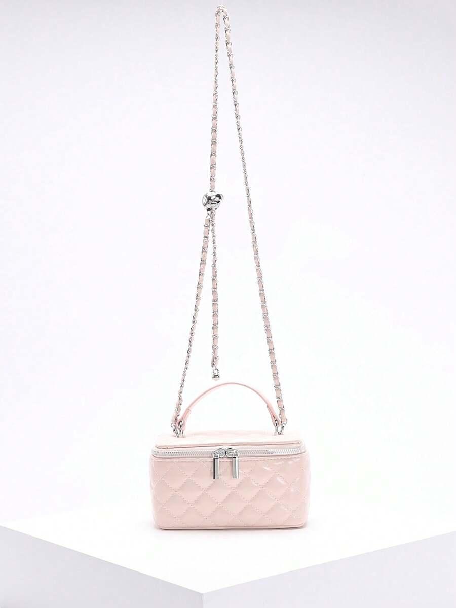 SHEIN RÓŻOWA PIKOWANA TOREBKA S07__10X18CM