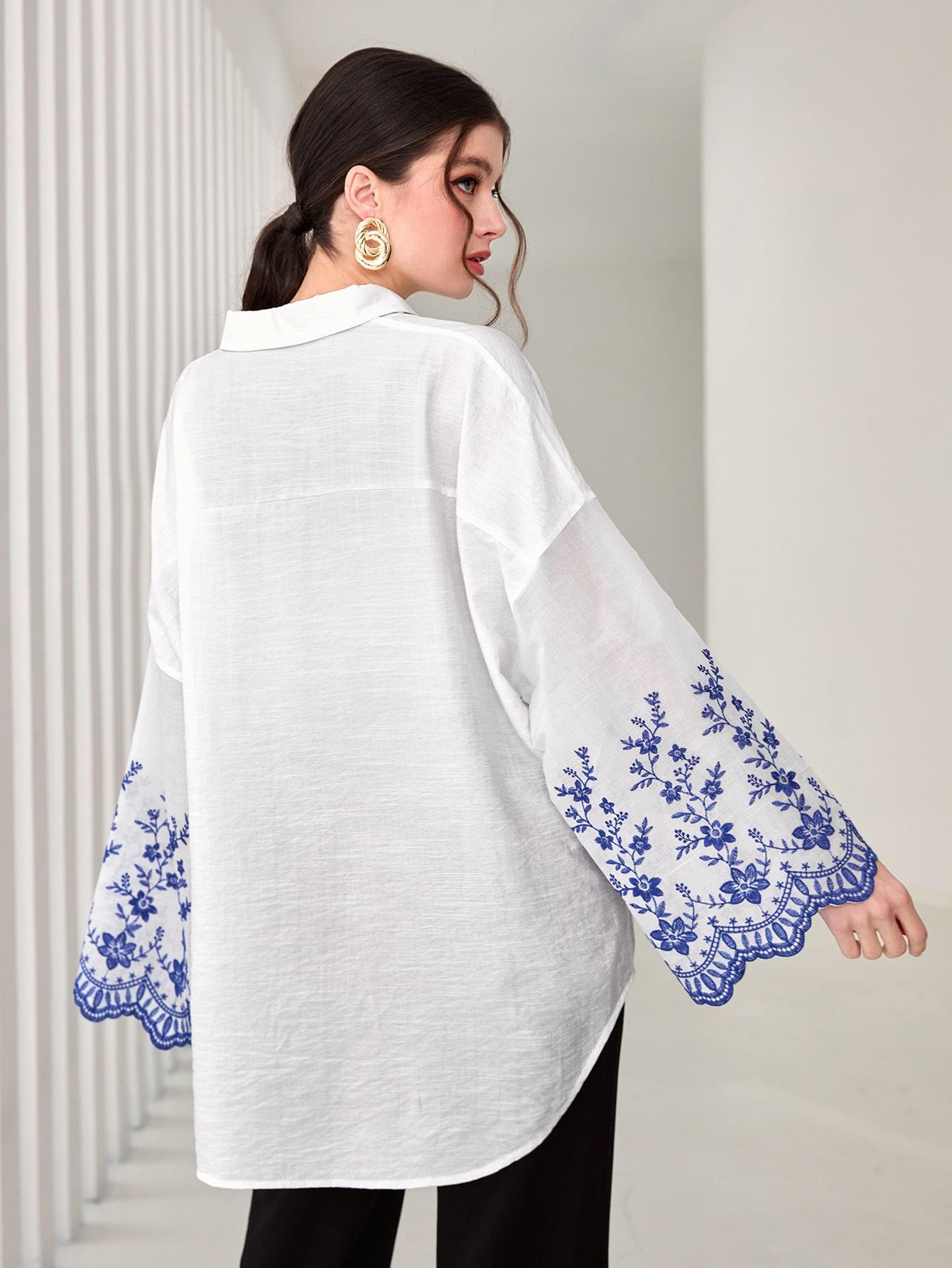SHEIN BIAŁA KOSZULA HAFT S06__M