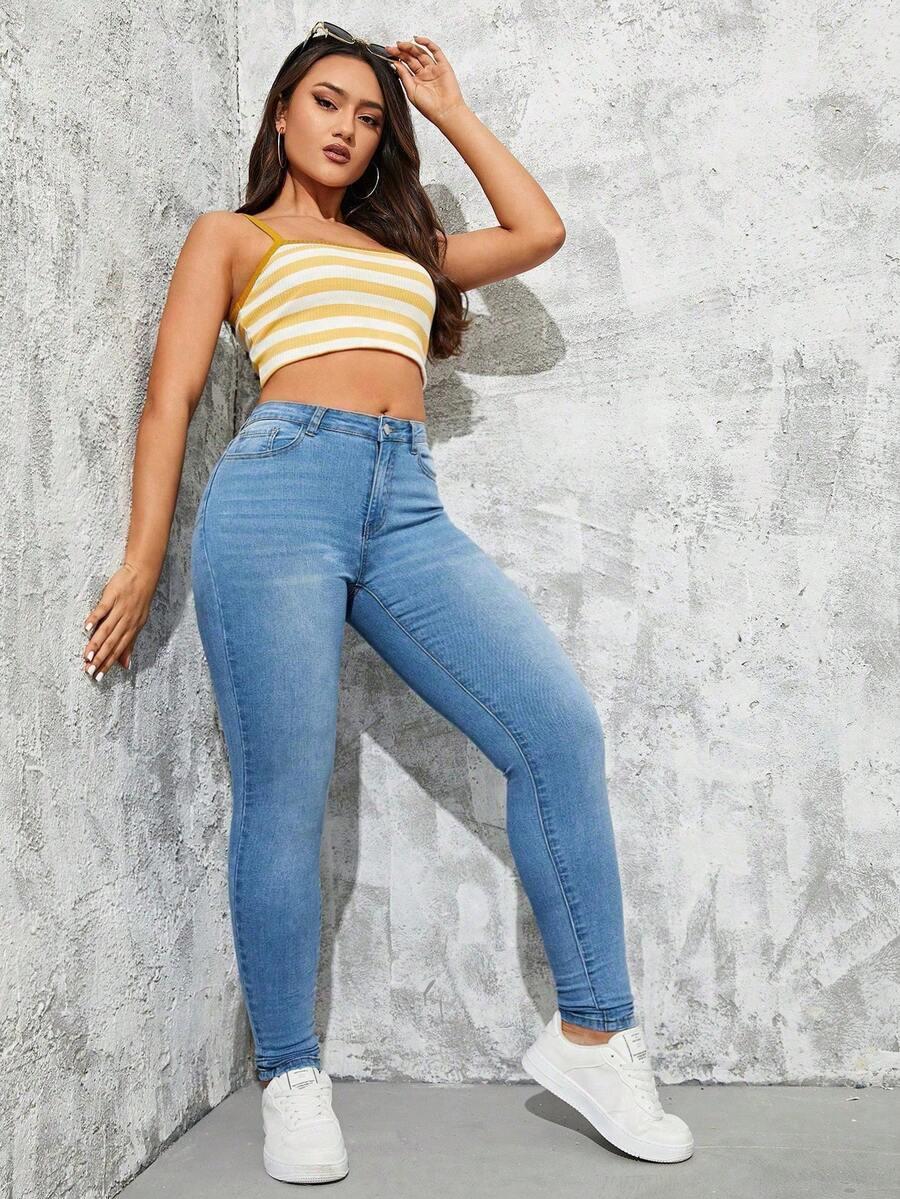 SHEIN NIEBIESKIE SPODNIE JEANS RURKI S06__46