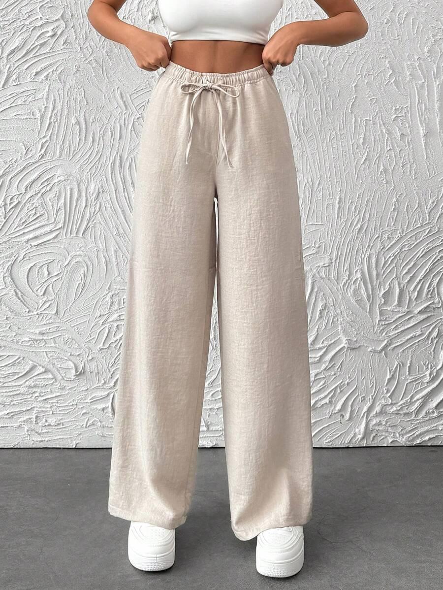 SHEIN BEŻOWE SPODNIE CASUAL S06__S