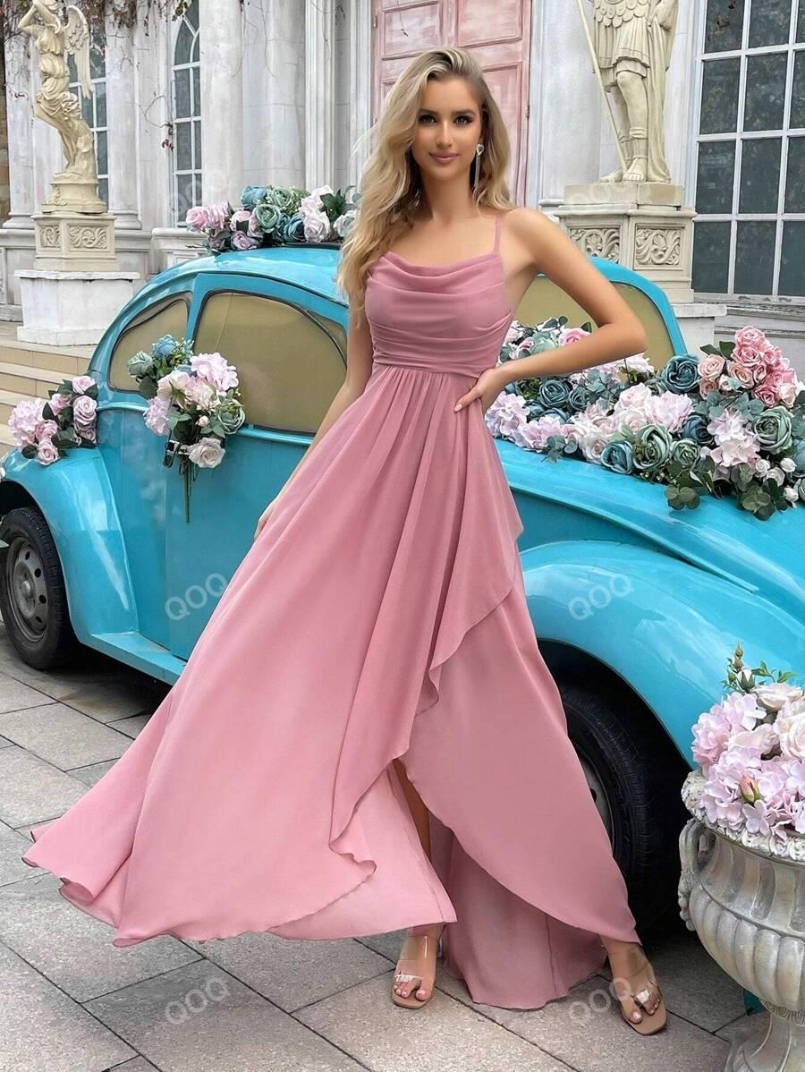 QQ FASHION MAXI SUKIENKA NA RAMIĄCZKACH S06__M