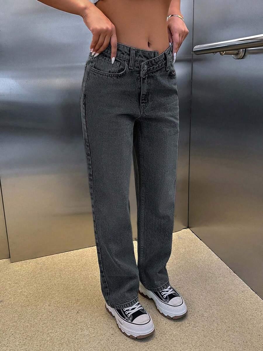 EURMUSE CZARNE SPODNIE JEANS S06__L