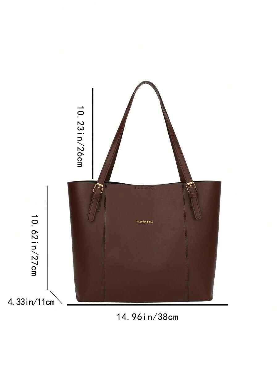 SHEIN BRĄZOWA TOREBKA IMITACJA SKÓRY S07__38X11X27