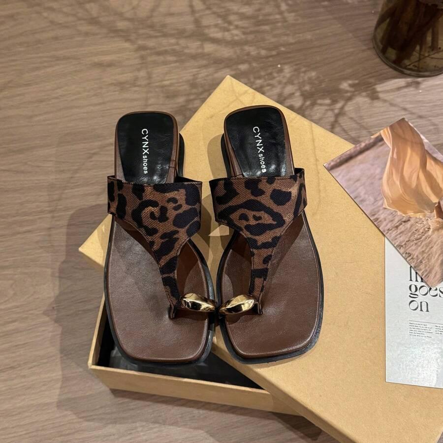 SHEIN KLAPKI JAPONKI LEOPARD PRINT S06__38