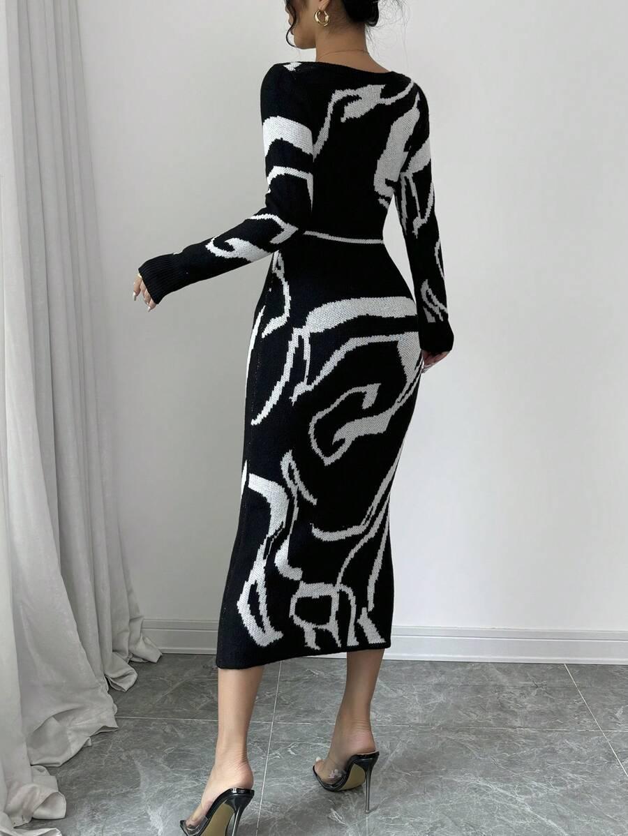 SHEIN DZIANINOWA SUKIENKA WZÓR S06__M