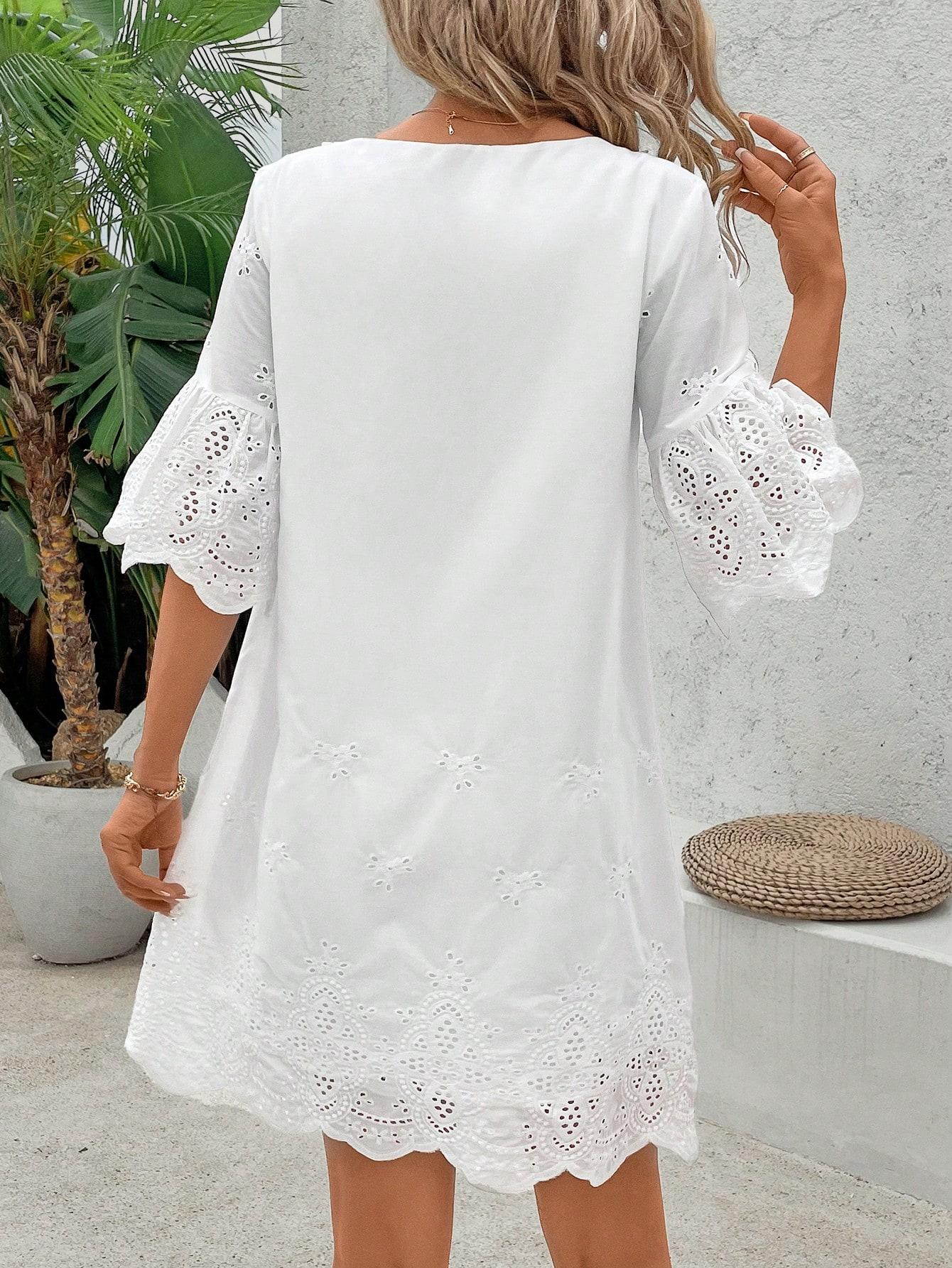 SHEIN BIAŁA LUŹNA SUKIENKA S06__L