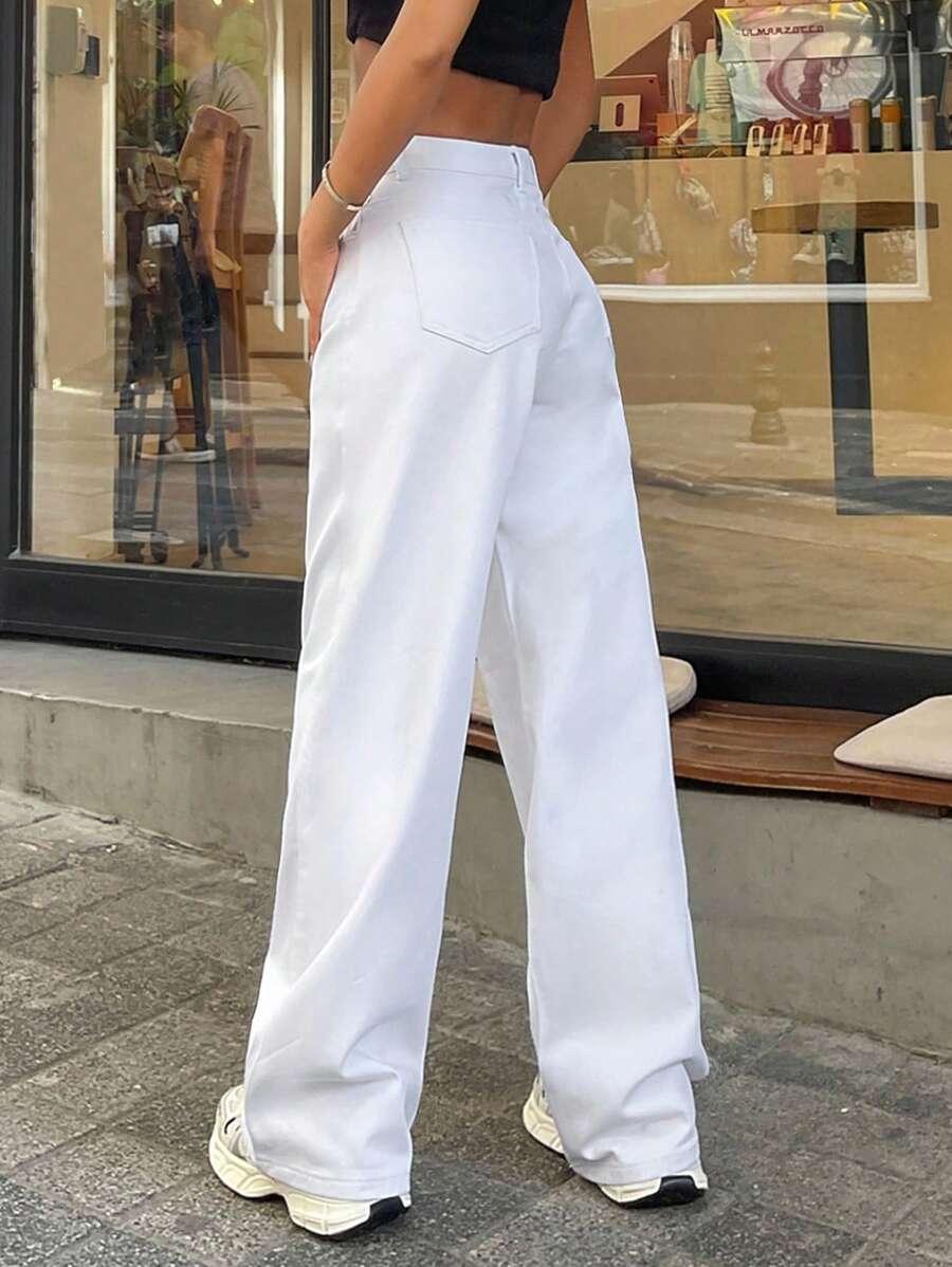 SHEIN BIAŁE SPODNIE JEANS S06__XS