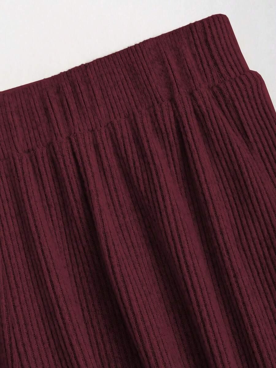 SHEIN BORDOWY KOMPLET BLUZKA SPODNIE S06__M