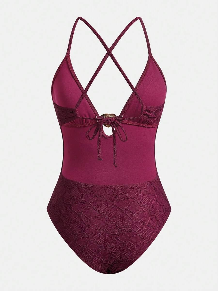 SHEIN JEDNOCZĘŚCIOWY STRÓJ KĄPIELOWY S09__L