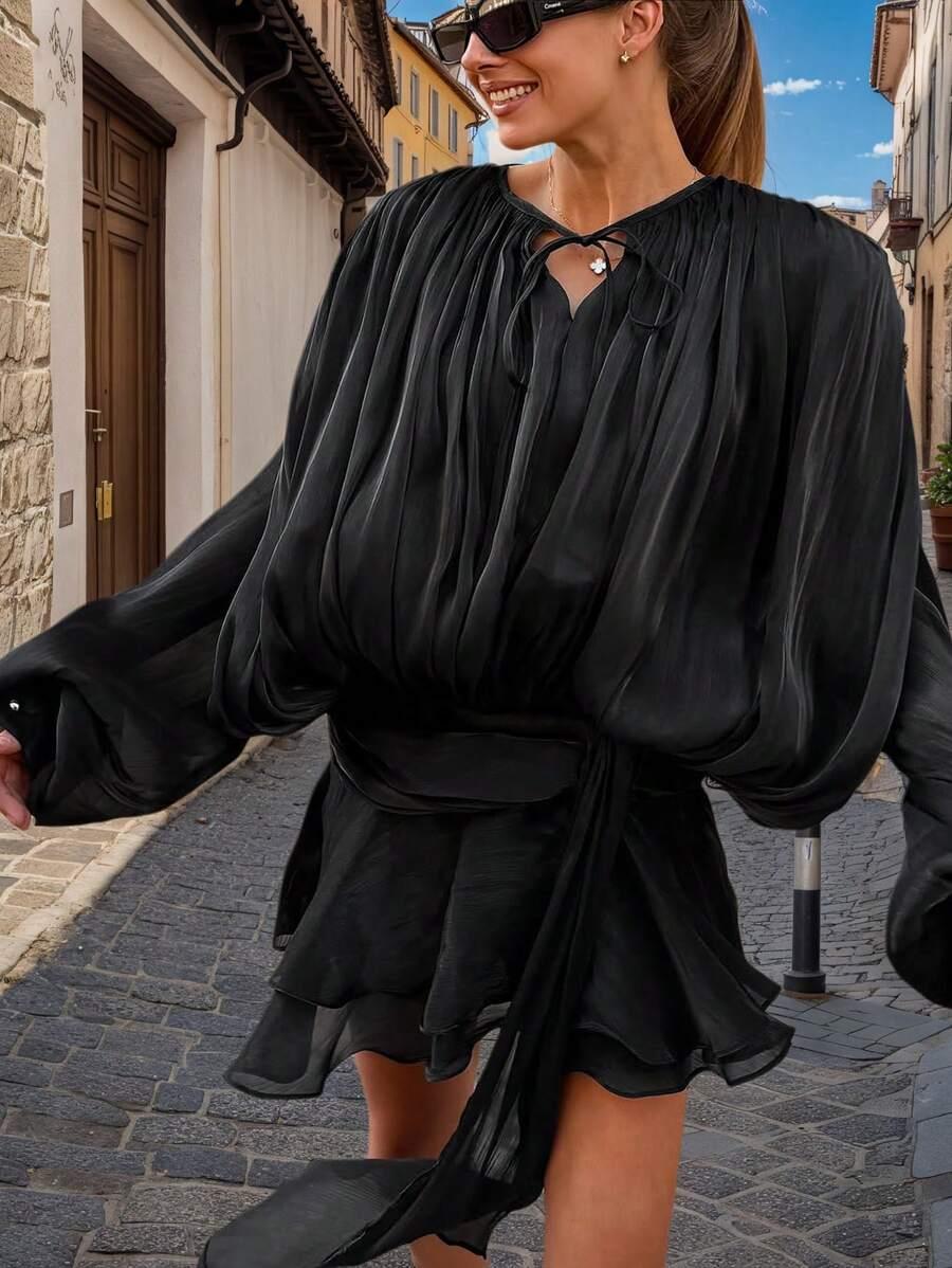 SHEIN CZARNA MINI SUKIENKA S06__XS