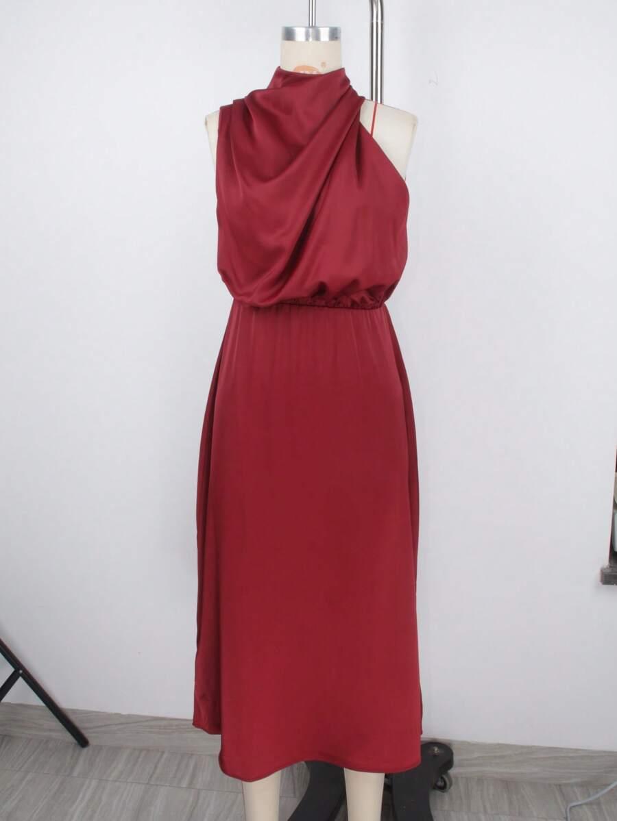 SHEIN CZERWONA SUKIENKA MARSZCZENIA S06__M