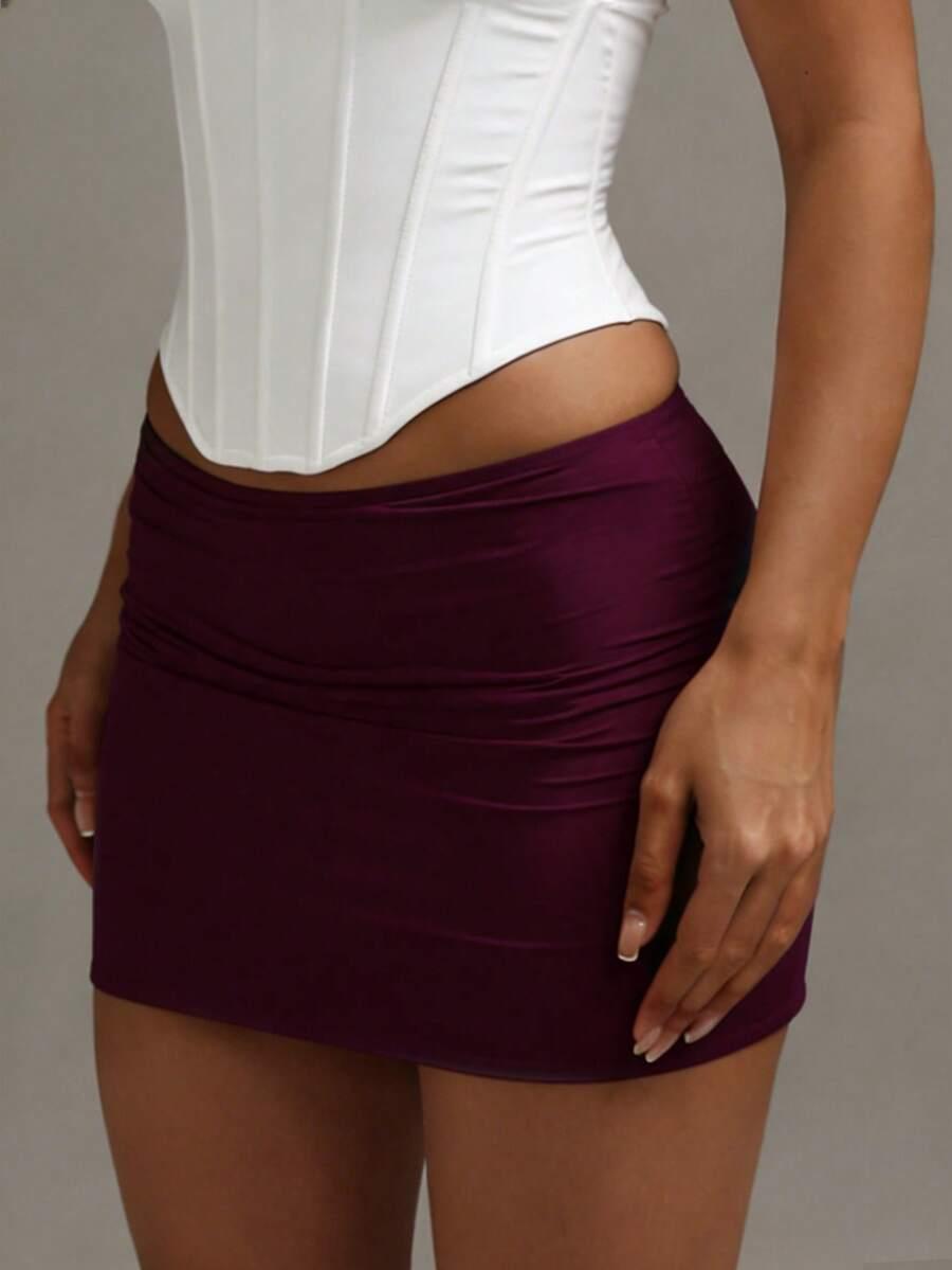 SHEIN BORDOWA MINI SPÓDNICA S06__M