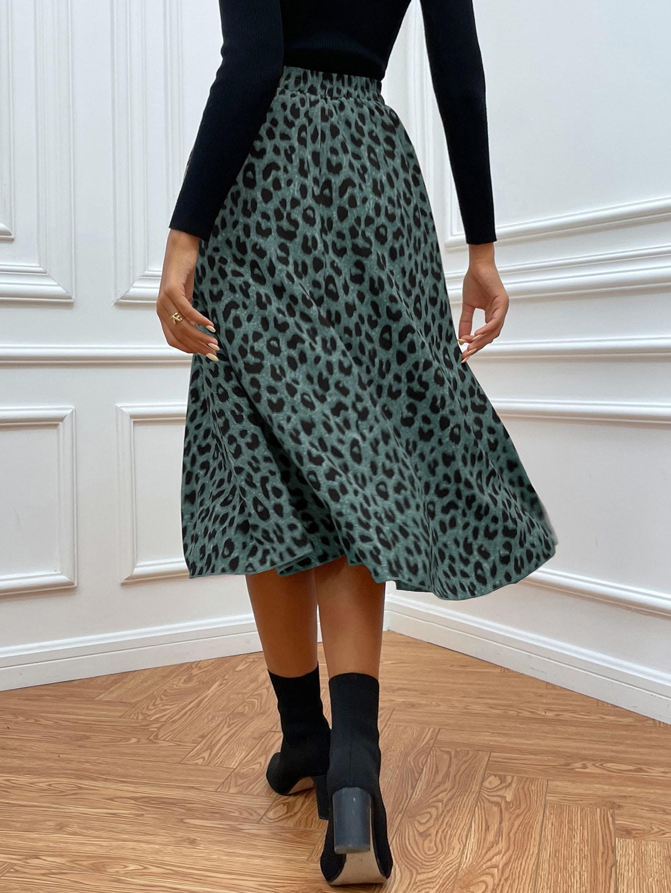 SHEIN MIDI SPÓDNICA ANIMAL PRINT S06__XS