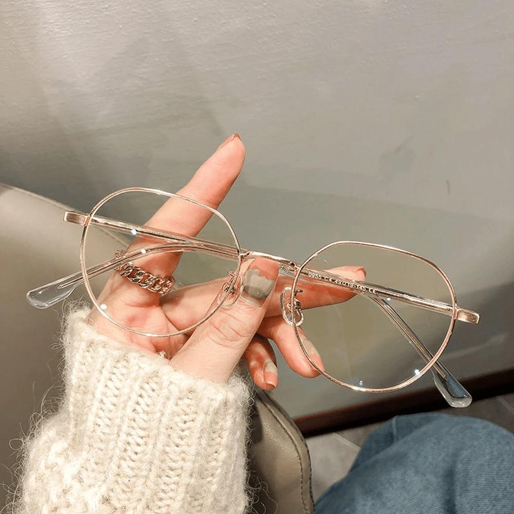 SHEIN OKULARY ZERÓWKI ZŁOTE OPRAWKI S07
