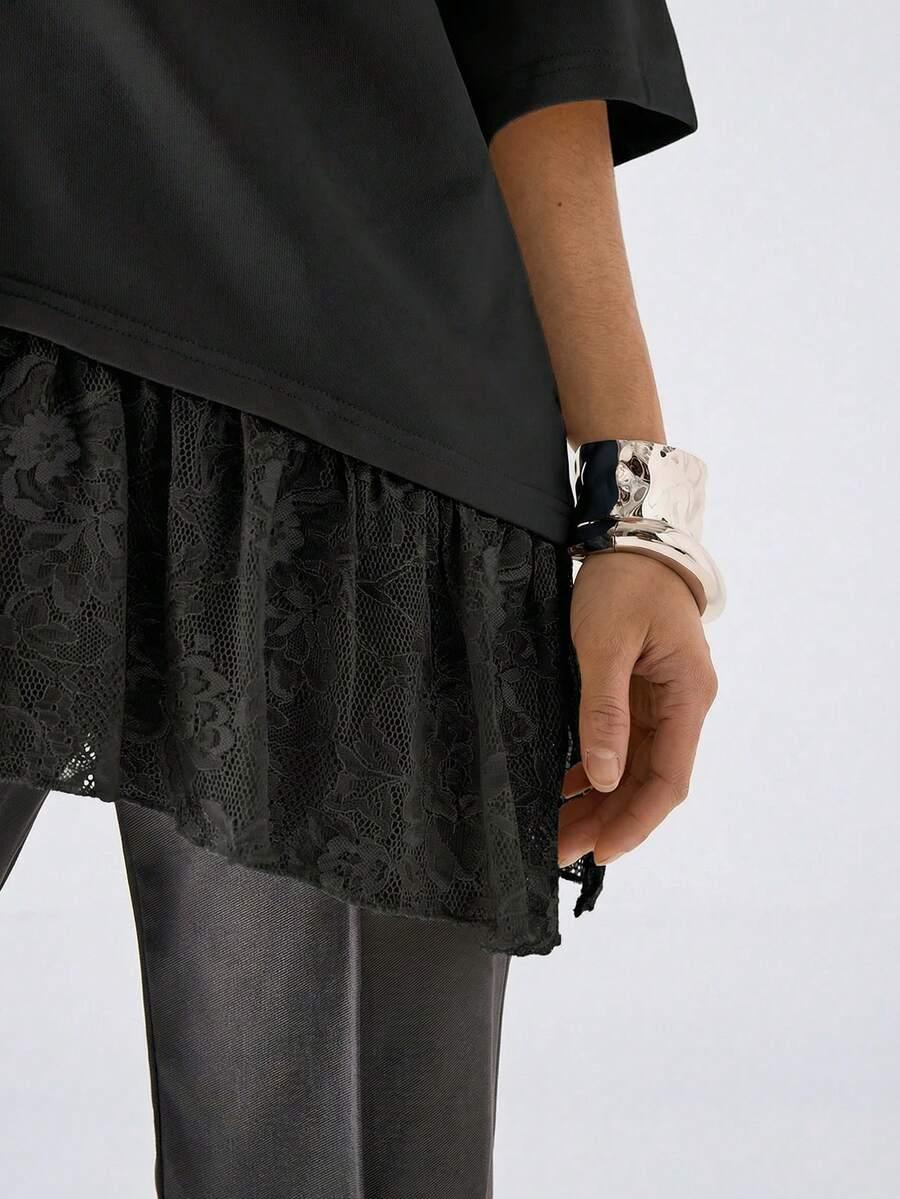 SHEIN CZARNA BLUZKA OKRĄGŁY DEKOLT S06__L