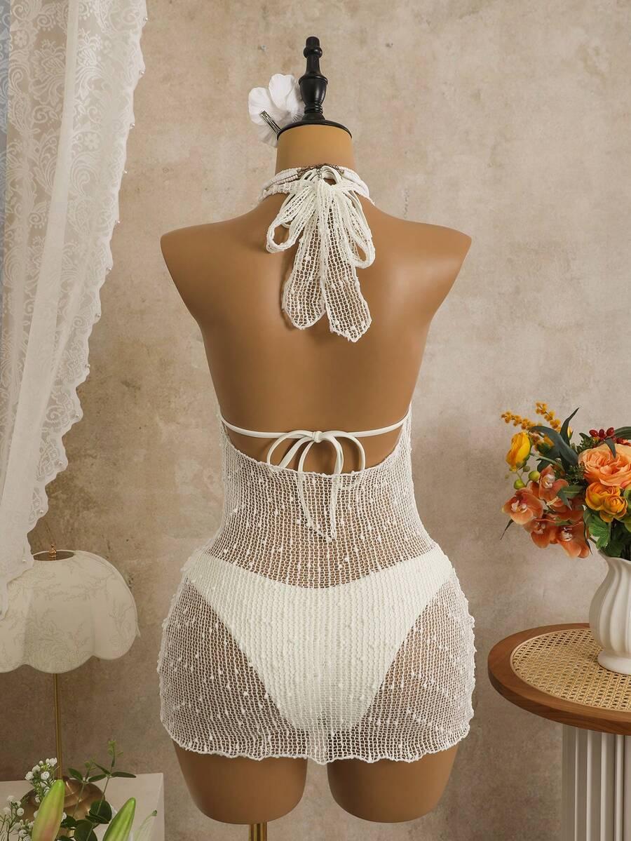 SHEIN DWUCZĘŚCIOWY STRÓJ KĄPIELOWY NARZUTKA PK01__L