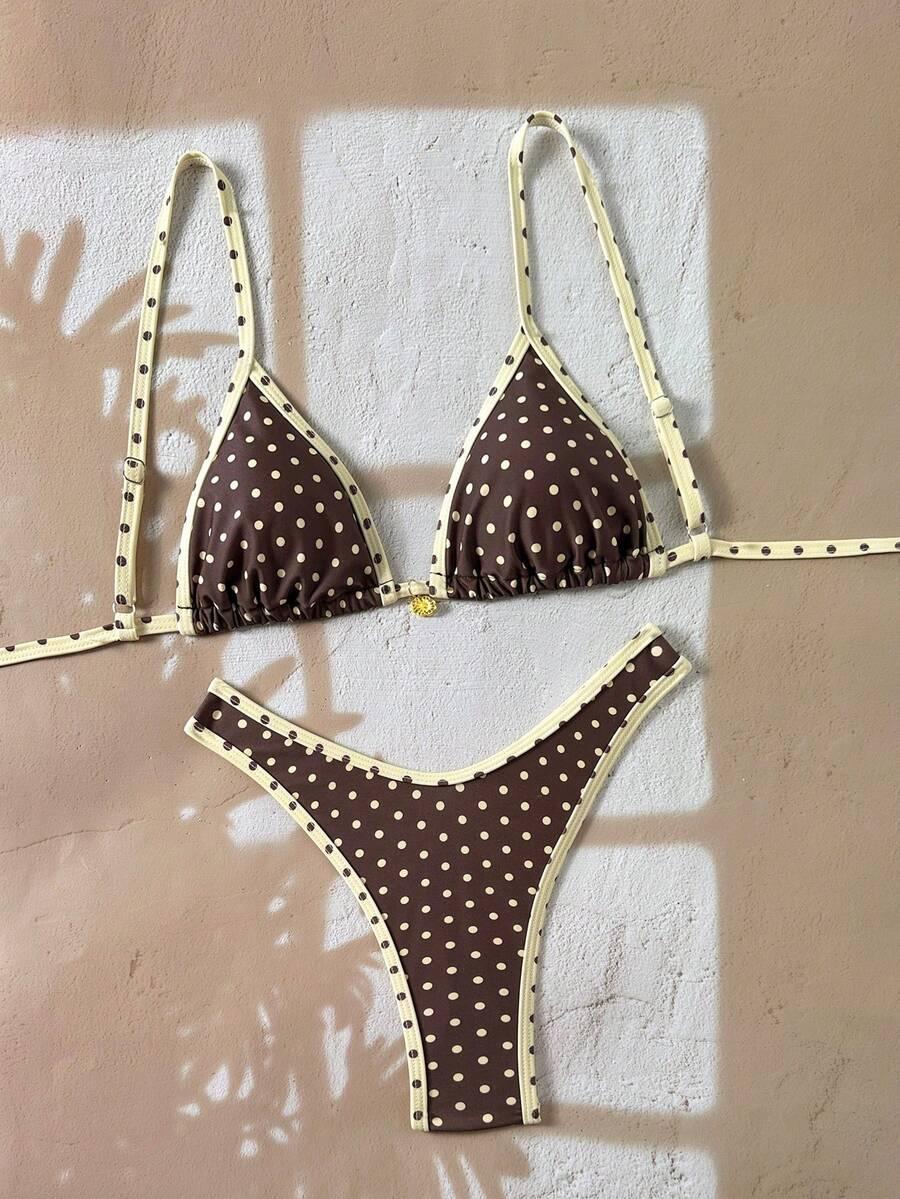SHEIN DWUCZĘŚCIOWY STRÓJ KĄPIELOWY WZÓR GROSZKI S09__XS