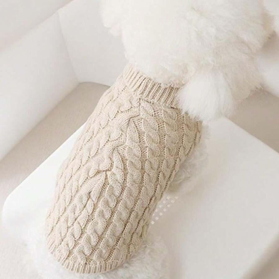 SHEIN BEŻOWY DZIANINOWY SWETER W01__M