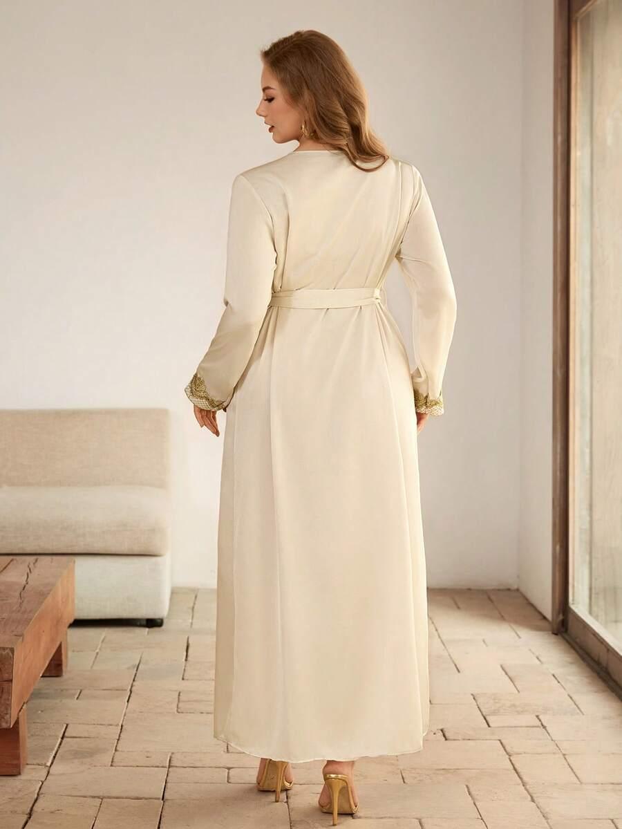 SHEIN BEŻOWA MAXI SUKIENKA S06__48