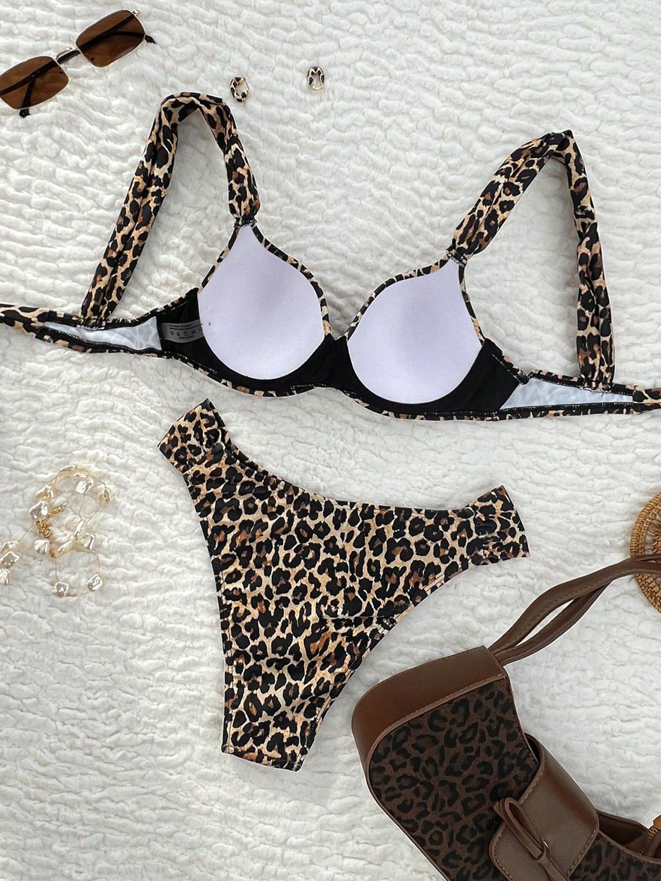 SHEIN DWUCZĘŚCIOWY STRÓJ KĄPIELOWY ANIMAL PRINT S06__XL