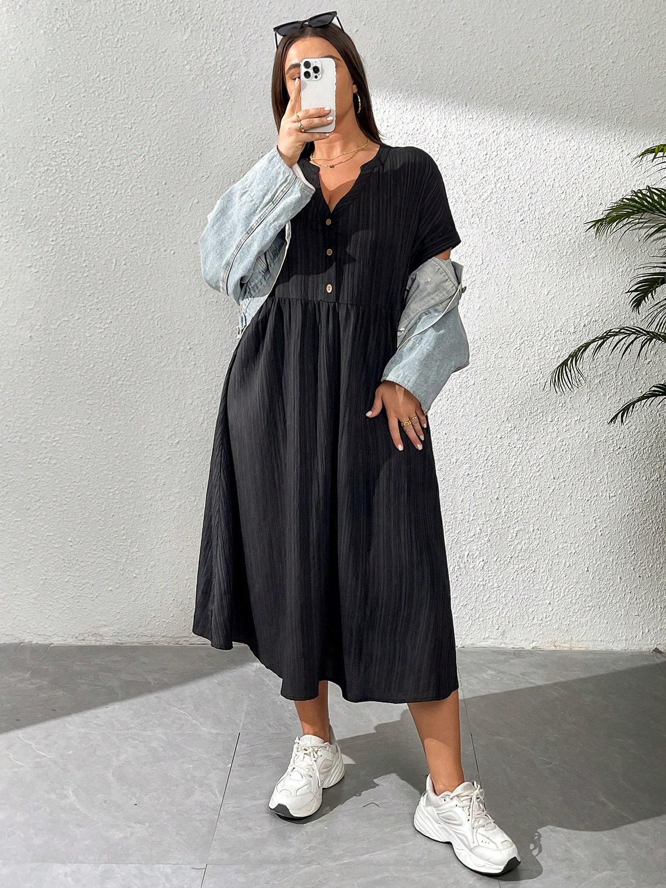 SHEIN CZARNA SUKIENKA V-NECK S06__XXL