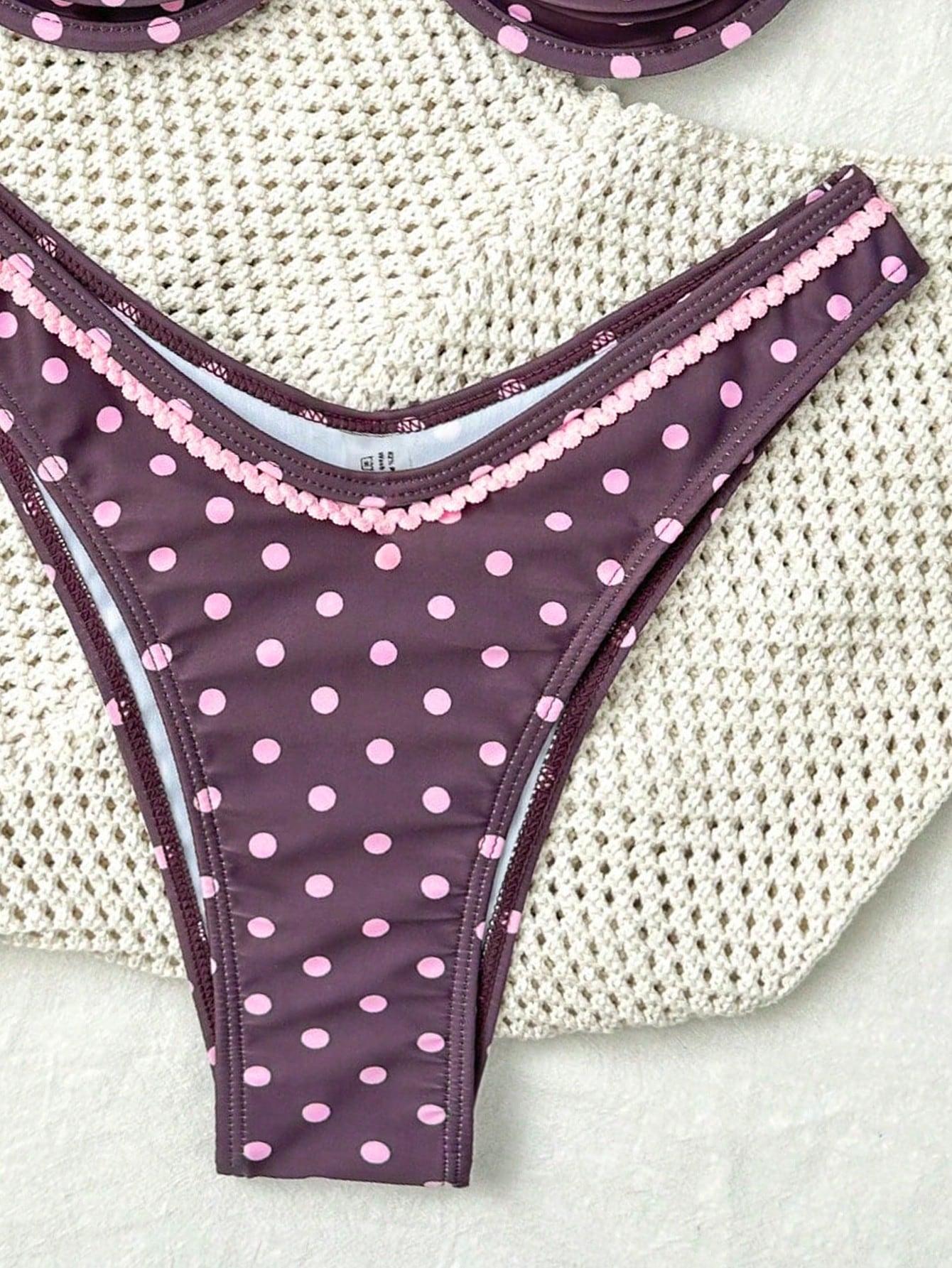 SHEIN DWUCZĘŚCIOWY STRÓJ KĄPIELOWY GROSZKI S09__XS