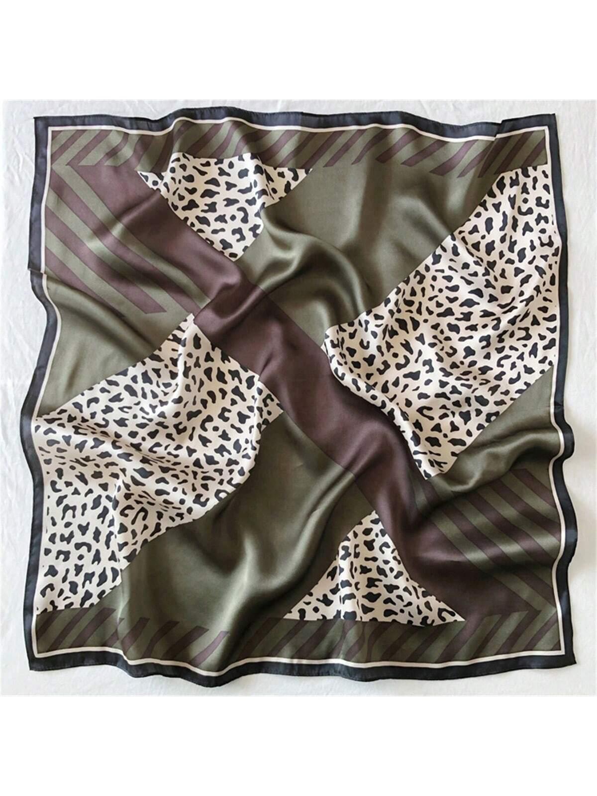 SHEIN SATYNOWA APASZKA WZÓR MIX ANIMAL S07__66X66CM