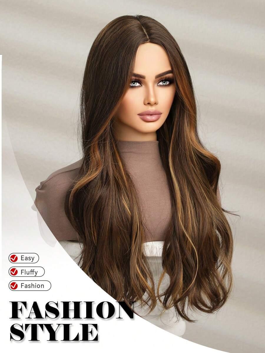 SHEIN PERUKA BRĄZOWE WŁOSY S07__60CM