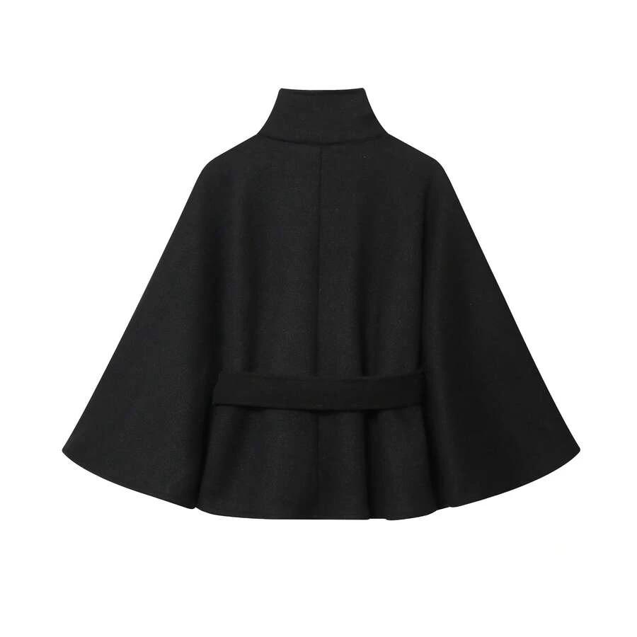 SHEIN CZARNY KRÓTKI PŁASZCZ W01__M