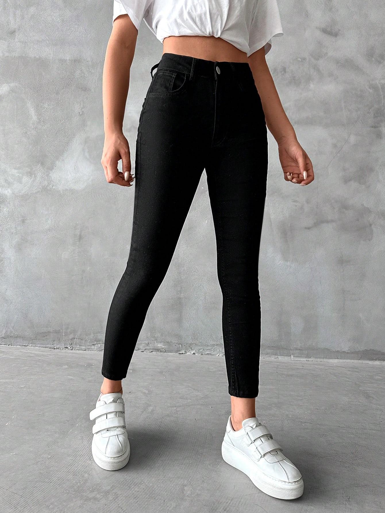 EURMUSE CZARNE SPODNIE JEANS PK01__XS
